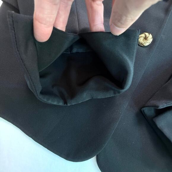 VTG Josephine Chaus 100% Silk Black Blazer Jacket Size 6 (Part of Matching Set) - Picture 8 of 15
